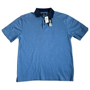 Haggar Performance Wear Cool 18 Polo Men's Large Blue Outdoors Minimalist